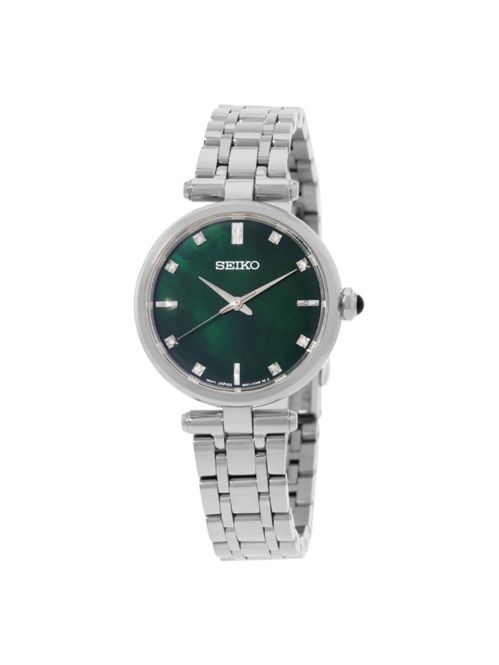 NWT Seiko Quartz Diamond Green Mother of Pearl Dial Ladies Watch